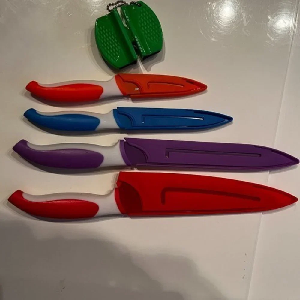 Knife Set ‎ - Knives & Sharpener (Multi-Colored by Eat Neat)